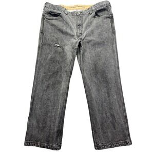 Duluth Trading Jeans Mens Sz 42‎ Fits 40" Ballroom Straight Flex Weekender Black